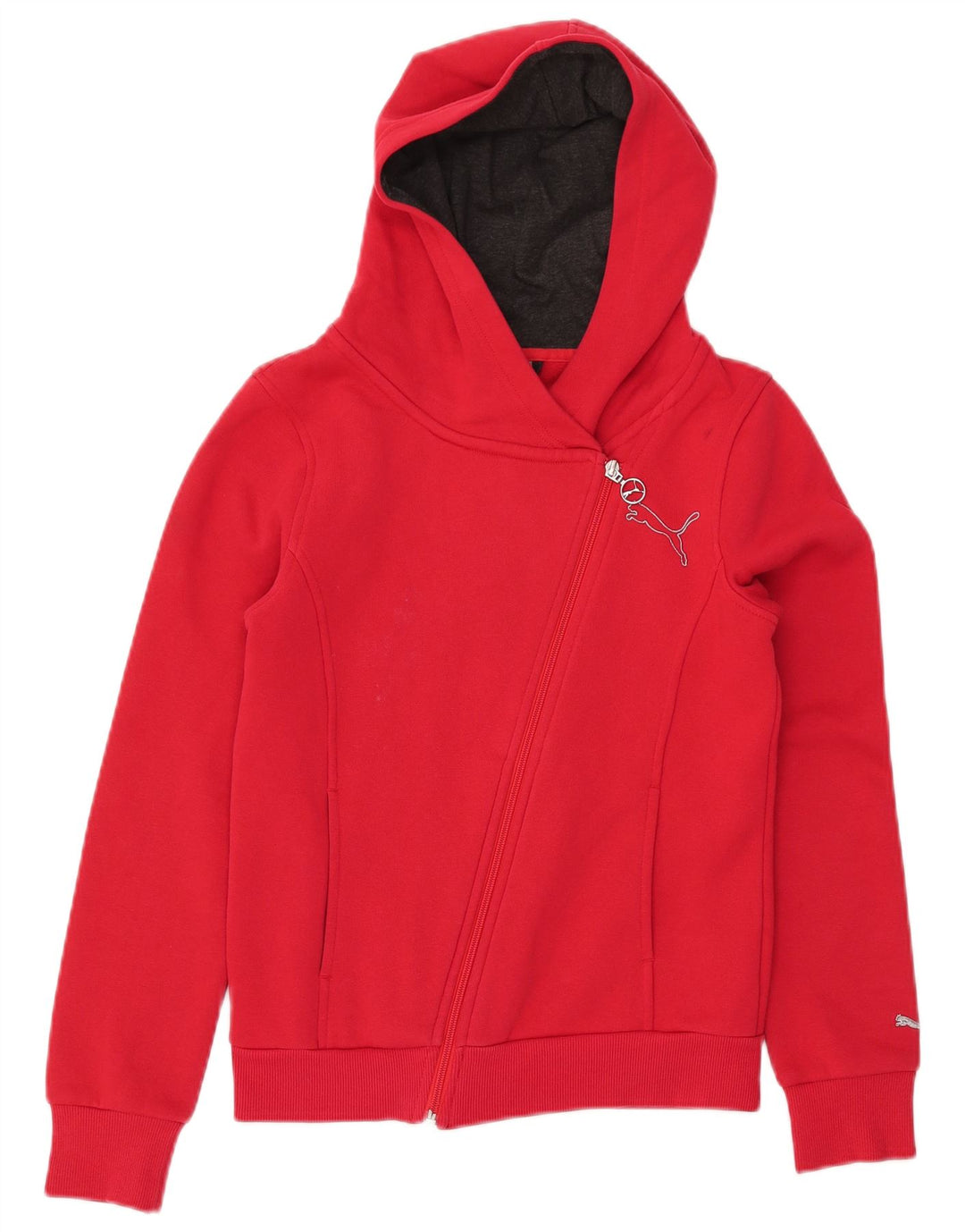 PUMA Pull à capuche zippé pour femme UK 10 Small Rouge