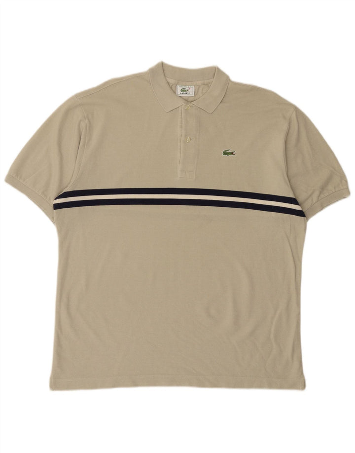 Lacoste Polo Homme Taille 7 2XL Beige Rayé