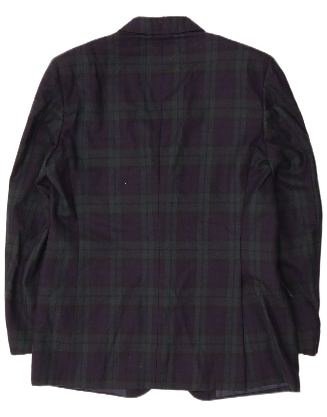 vintage Homme 2 Bouton Blazer Veste IT 54 2XL Bleu Marine Plaid Laine