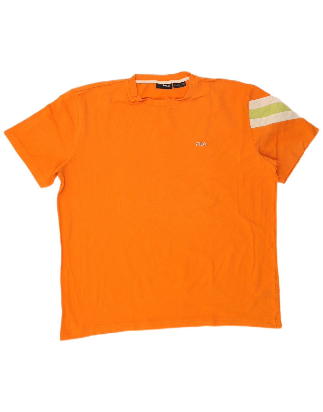 Fila T-Shirt Homme Top XL Orange Colourblock Coton