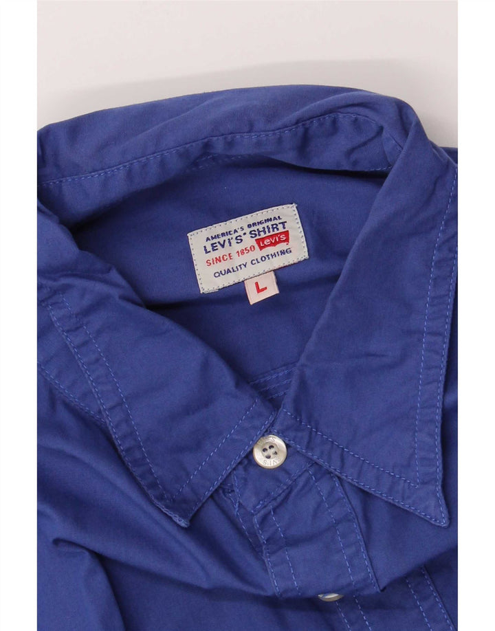 Levi's Chemise à Manches Courtes Homme Bleu Moyen