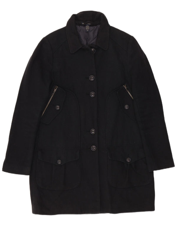 Gap Manteau Femme UK 10 Petite Laine Bleu Marine