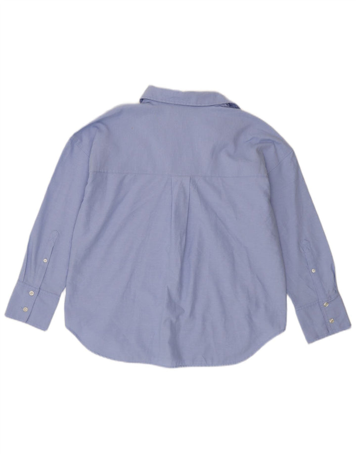 Zara Femme Chemise Oversize UK 6 XS Bleu Coton