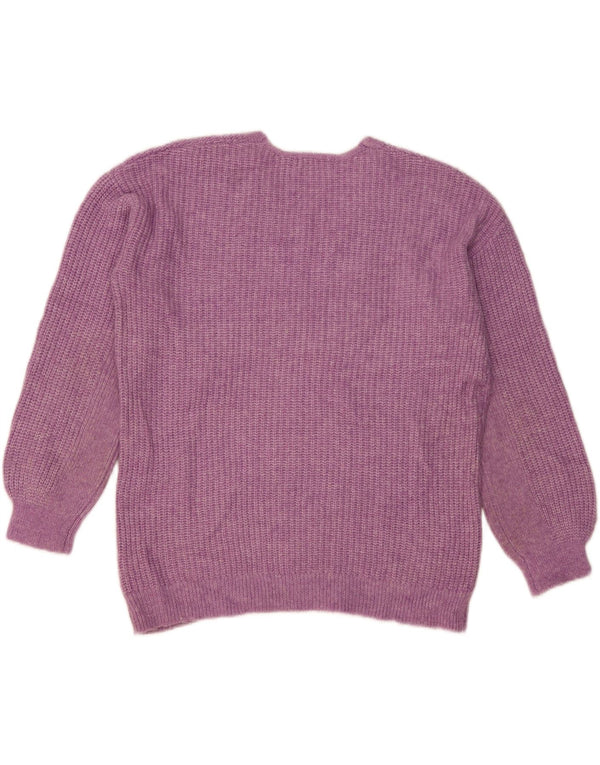 Marks & Spencer Pull surdimensionné à col en V pour femme UK 14 Violet moyen