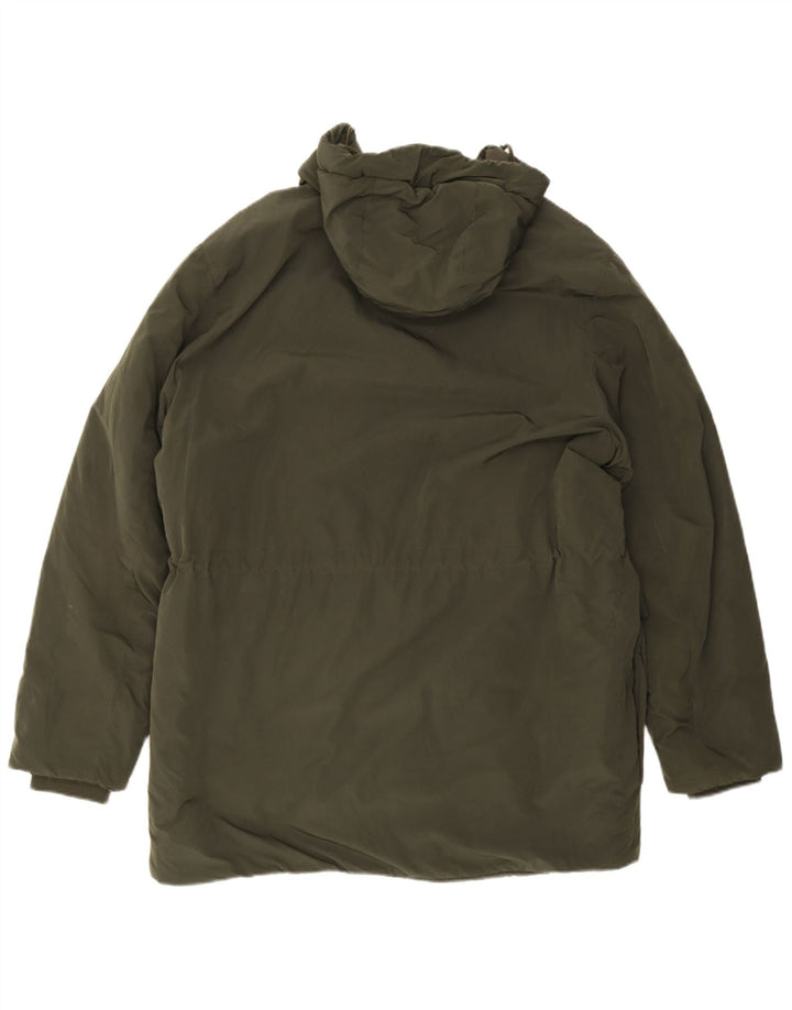 Zara Manteau matelassé à capuche pour homme UK 40 Large Vert