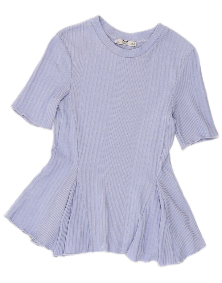 ZARA Femme Crop Top UK 8 Small Violet