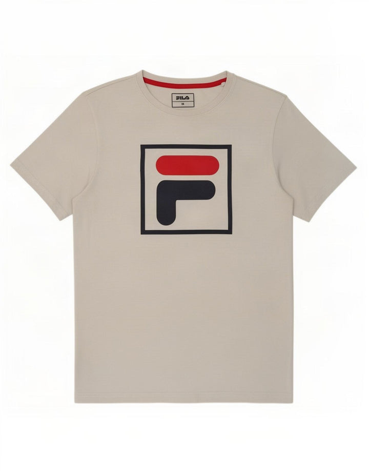 Fila T-Shirt Graphique Homme Blanc Moyen Coton