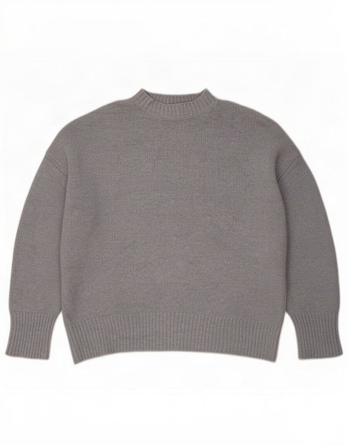 Zara Pull surdimensionné à col rond pour femme UK 10 Petit Bleu Polyester