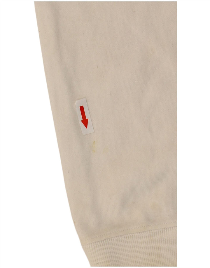 Champion Sweat-shirt à col zippé pour femme UK 14 Coton blanc moyen
