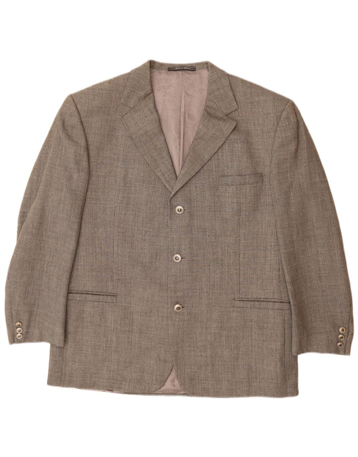 VERSACE Veste blazer à 3 boutons pour homme UK 42 XL Gris Laine