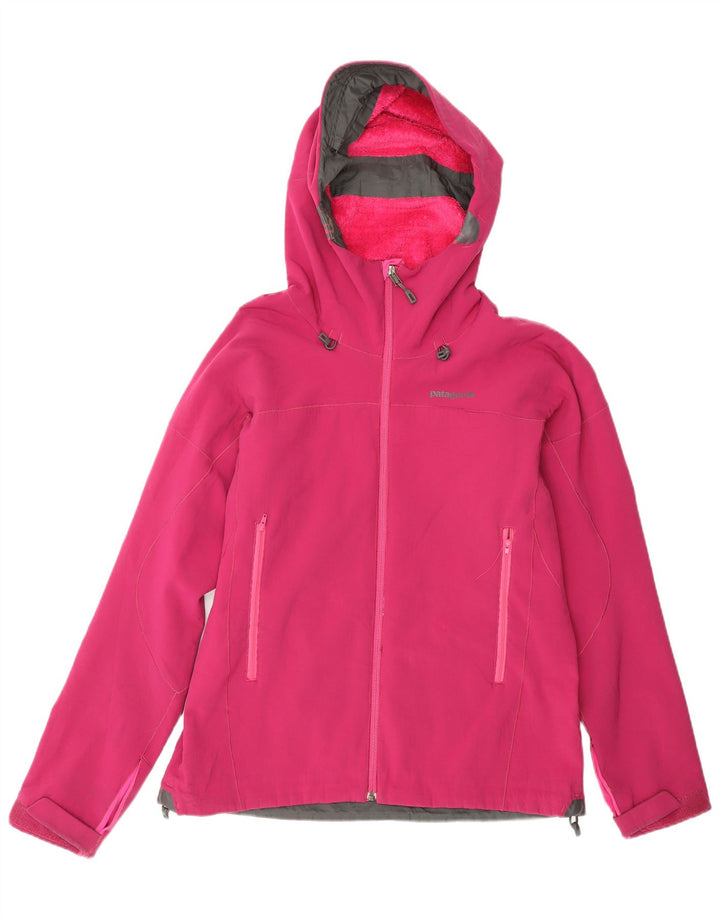 PATAGONIA Veste coupe-vent à capuche pour femme UK 14 Rose moyen Polyester