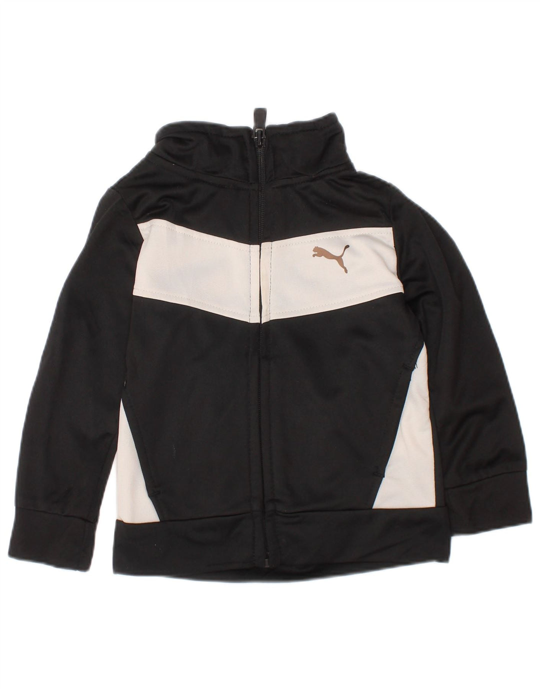 Puma Veste de survêtement pour bébé garçon 9-12 mois Noir Colorblock Polyester