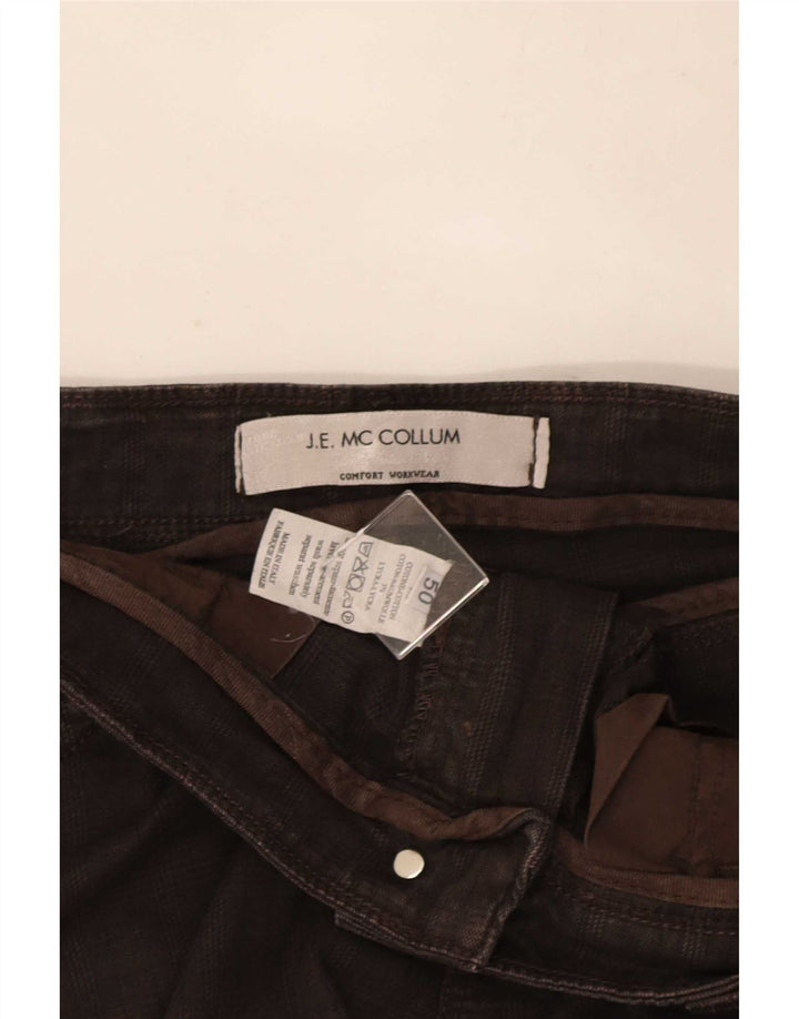 J.E. Mc Collum Pantalon décontracté pour homme IT 50 Large W36 L32 Marron à carreaux