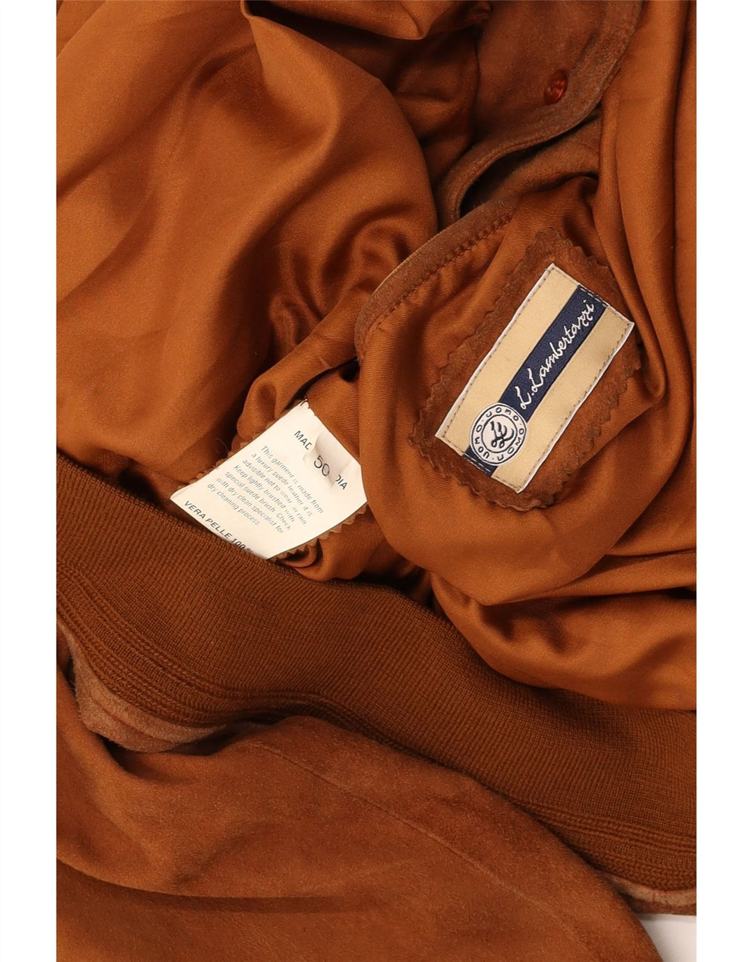 L.LAMBERTAZZI Blouson Bomber En Daim Homme IT 50 Grand Cuir Marron