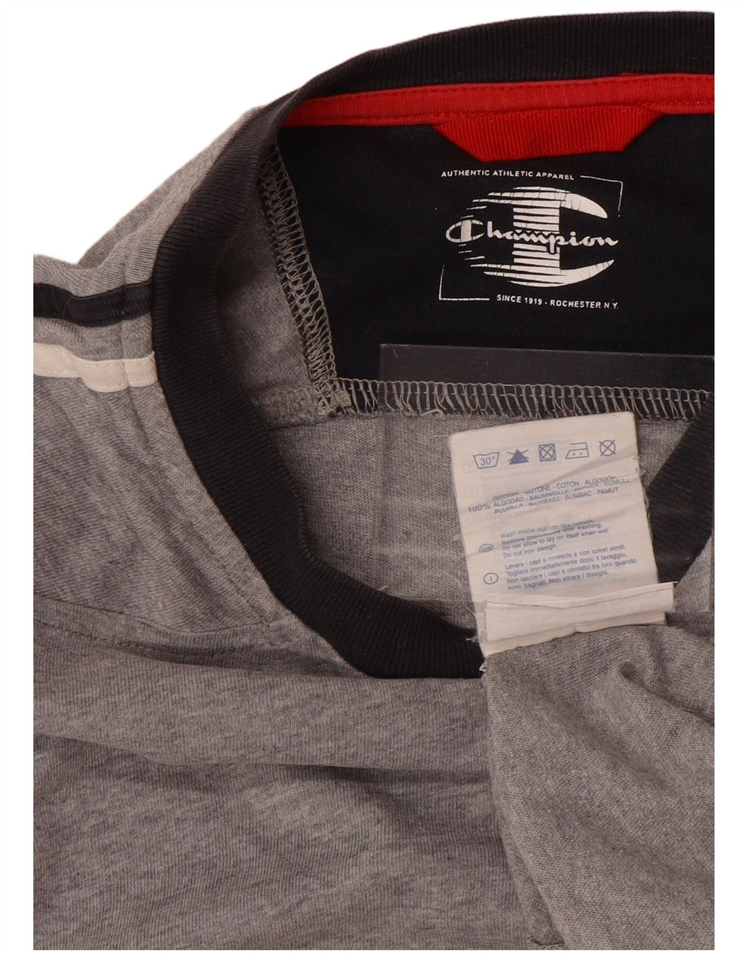 CHAMPION Haut Homme Manches Longues XL Gris Coton
