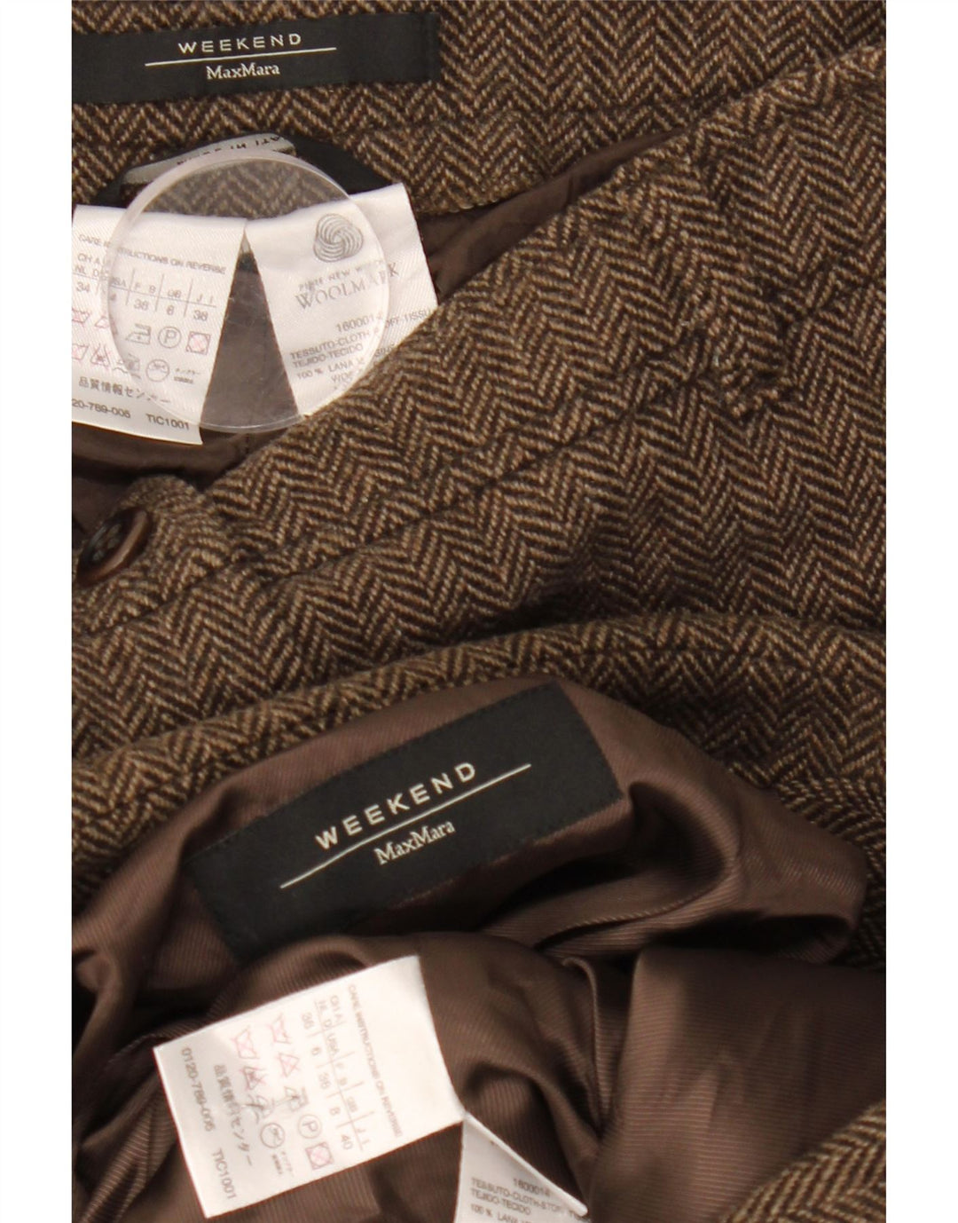 Max Mara Costume 2 pièces Weekend pour femme UK 8 Small W28 L33 Marron à chevrons