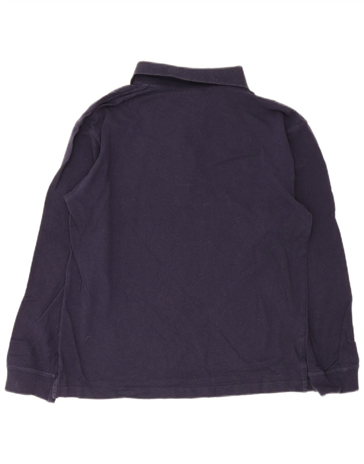 Reebok Polo à Manches Longues Homme Bleu Marine Moyen Coton