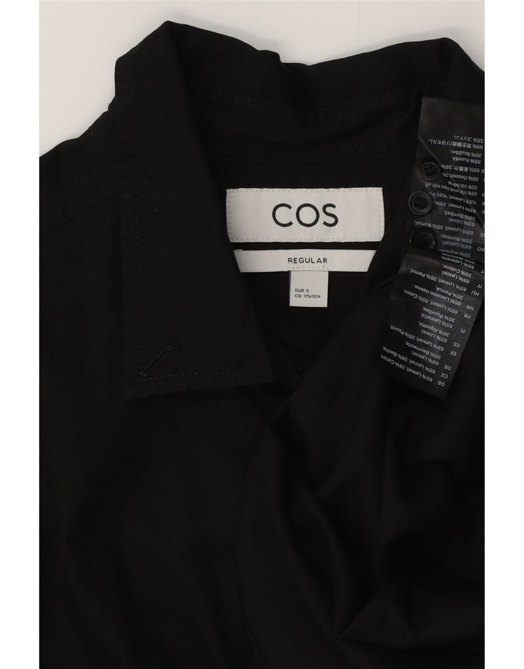COS Chemise Regular Fit Homme Petit Lyocell Noir