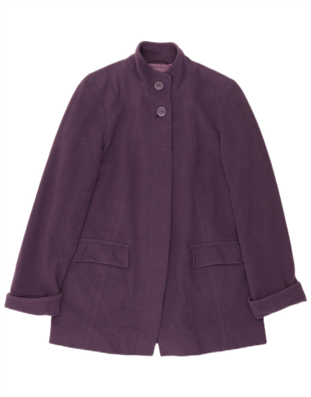 Marks & Spencer Manteau surdimensionné pour femme UK 10 Petite laine vierge violette