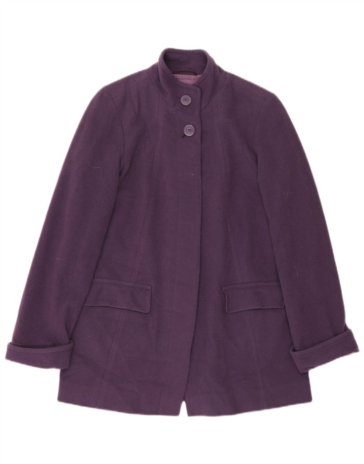 Marks & Spencer Manteau surdimensionné pour femme UK 10 Petite laine vierge violette