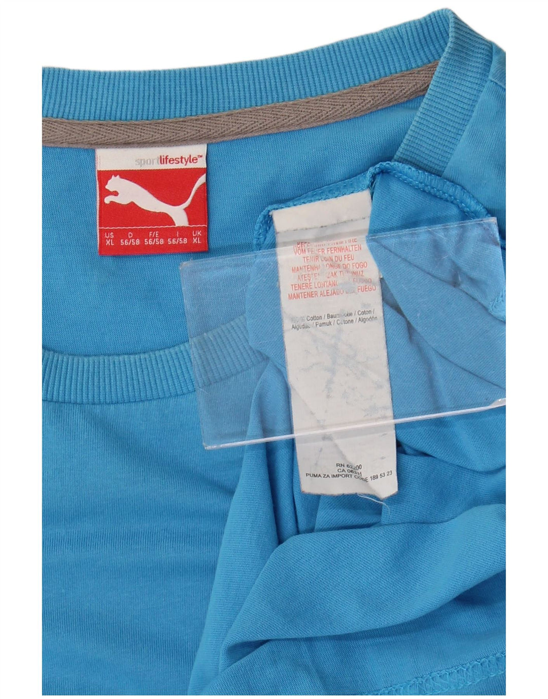 Puma T-Shirt Graphique Top XL Homme Bleu Coton