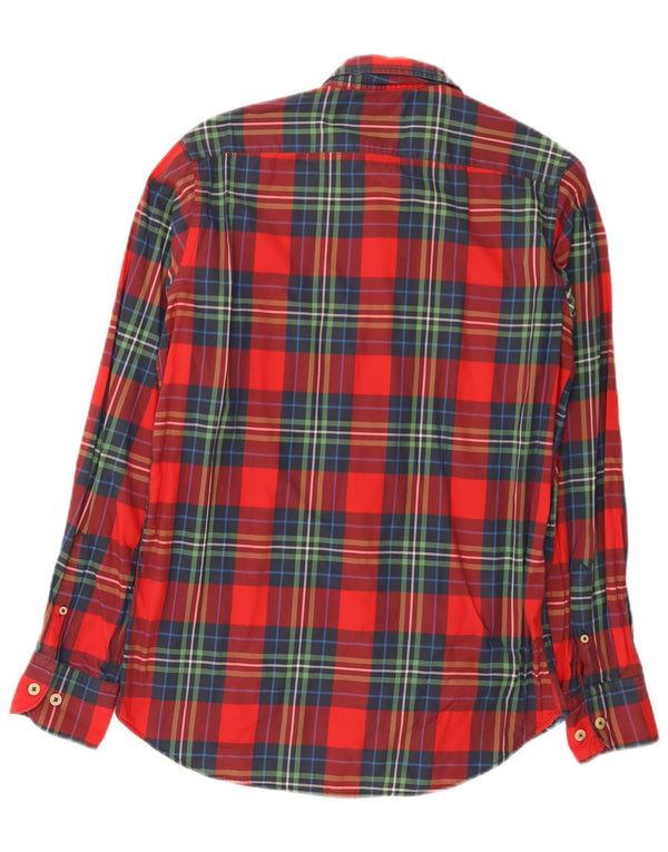 Massimo Dutti Chemise décontractée pour homme à carreaux rouges moyens