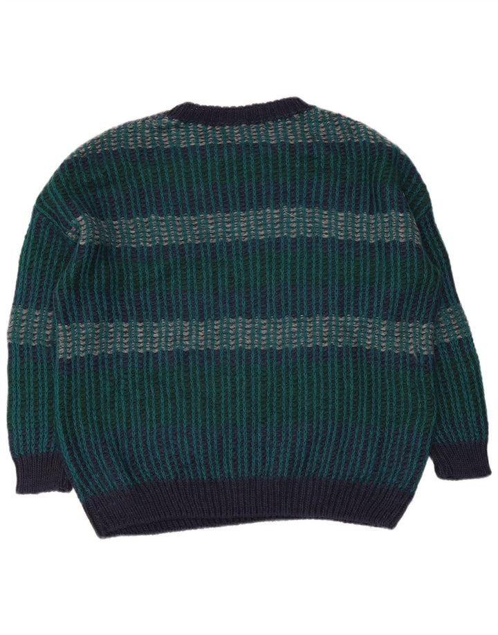 vintage Mens Crew Neck Jumper Sweater XL Multicolore Rayé
