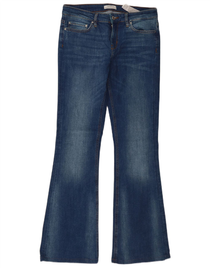 Zara Jean évasé pour femme EU 38 Small W28 L32 Bleu Coton