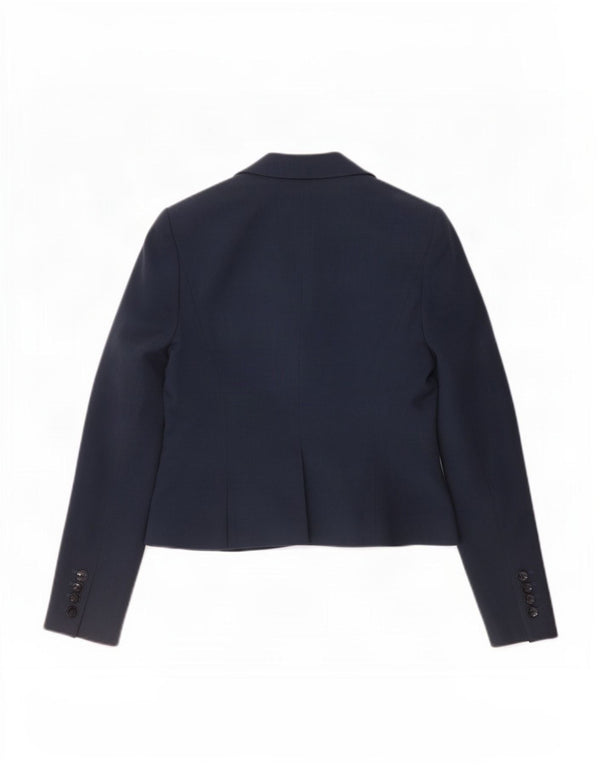 L.K. Bennett Veste Blazer 1 Bouton pour Femme UK 10 Petit Bleu Marine Polyester