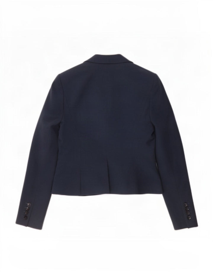 L.K. Bennett Veste Blazer 1 Bouton pour Femme UK 10 Petit Bleu Marine Polyester