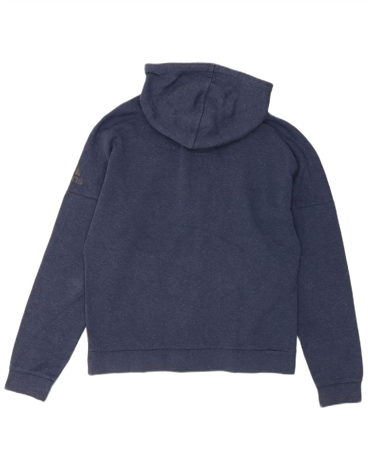 Adidas Pull à capuche zippé pour homme Bleu marine moucheté