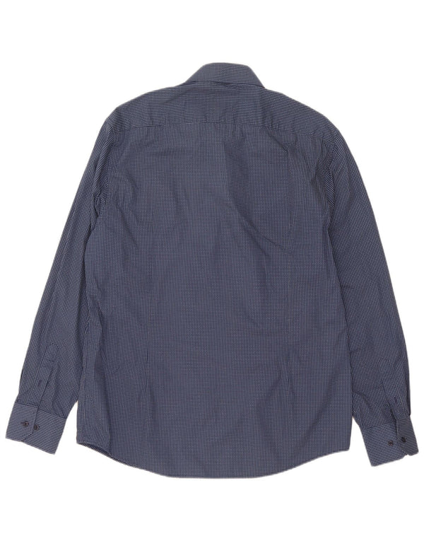 Coveri Chemise Homme Taille 43 44 XL Bleu Tacheté Coton