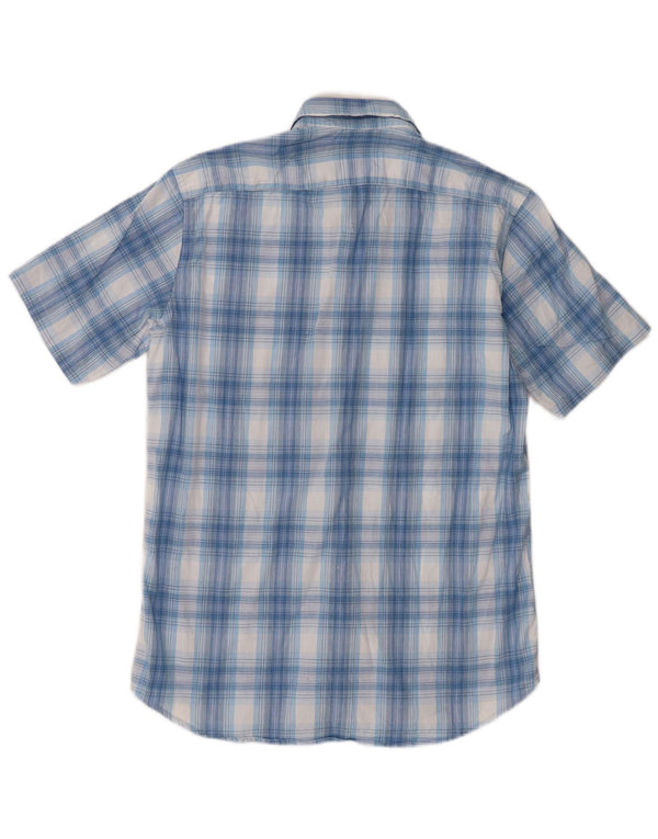 Carrera Chemise à Manches Courtes Regular Fit Homme Bleu Moyen à Carreaux en Coton