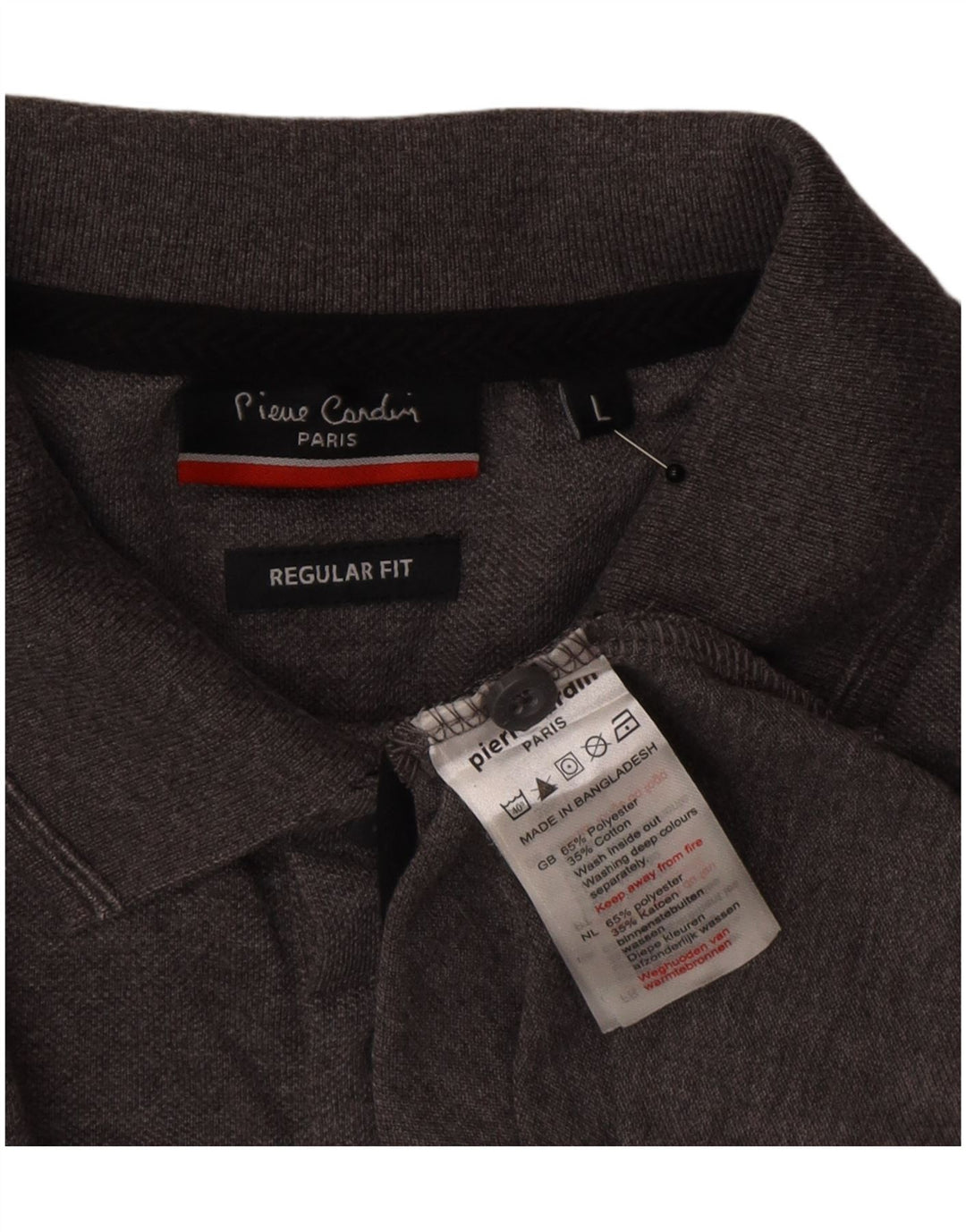 Pierre Cardin Polo coupe classique pour homme en polyester color block grand gris