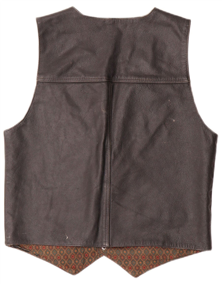 gilet en cuir homme vintage petit cuir noir