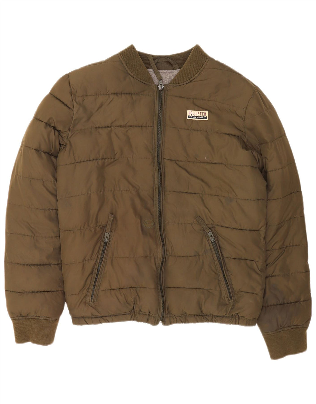 Hollister Veste matelassée pour hommes UK 38 Medium Kaki Polyester