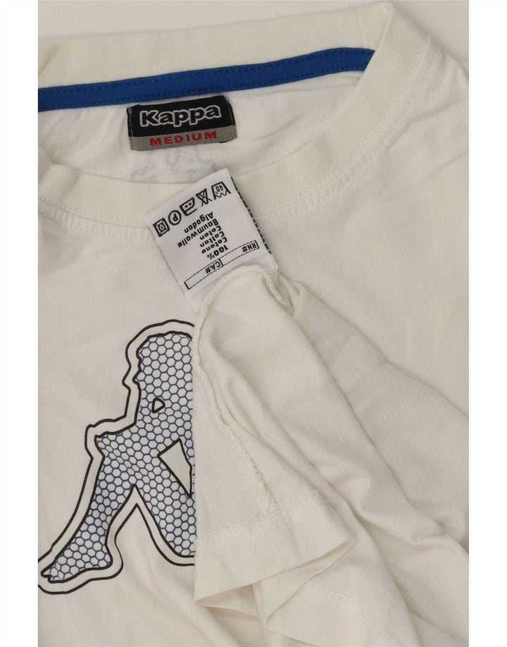 Kappa T-Shirt Graphique Homme Blanc Moyen Coton