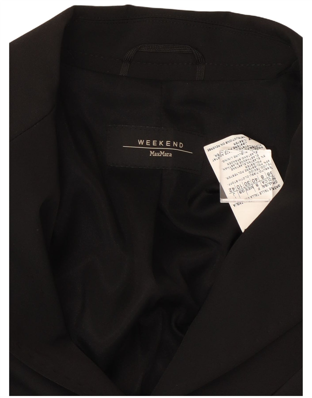 Max Mara Veste blazer week-end à 3 boutons pour femme UK 10 Small Noir Polyester