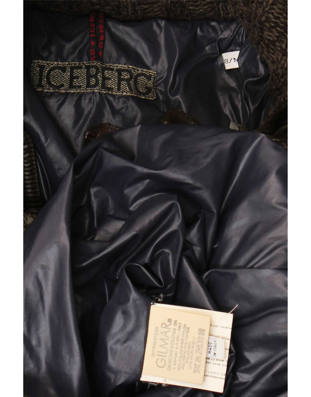 Iceberg Manteau rembourré à capuche pour femme US 8 Medium Kaki Polyamide