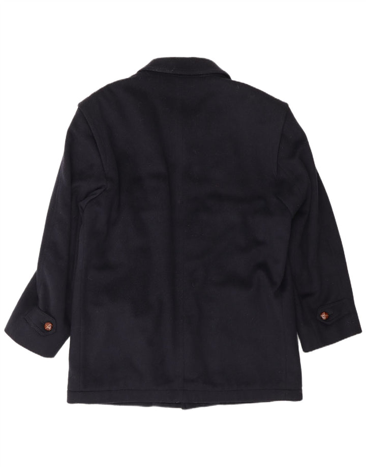 Lebole Manteau Homme UK 14 Grande Laine Bleu Marine