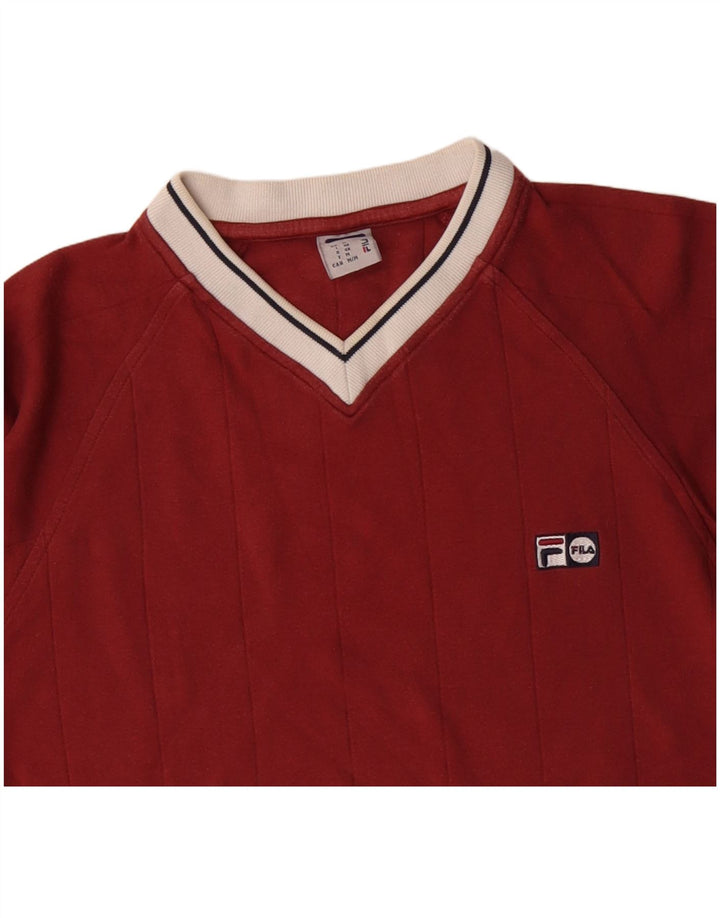 FILA T-Shirt Homme Rouge Moyen Coton