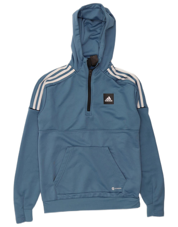 Adidas Pull à capuche surdimensionné Aeroready pour femme UK 6 XS Bleu Polyester
