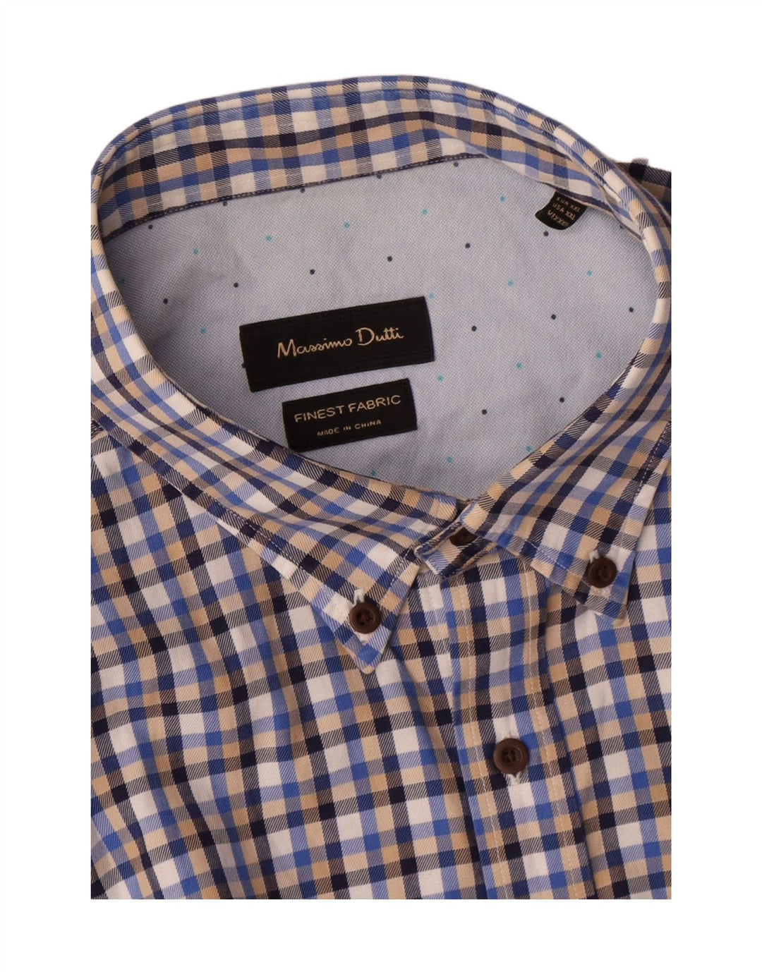 Massimo Dutti Chemise Homme 2XL Bleu Carreaux