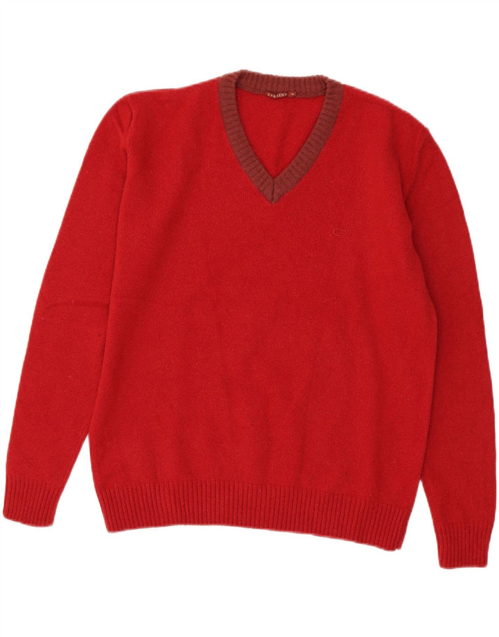 CARRERA Pull col V pour femme UK 44 Laine rouge moyen