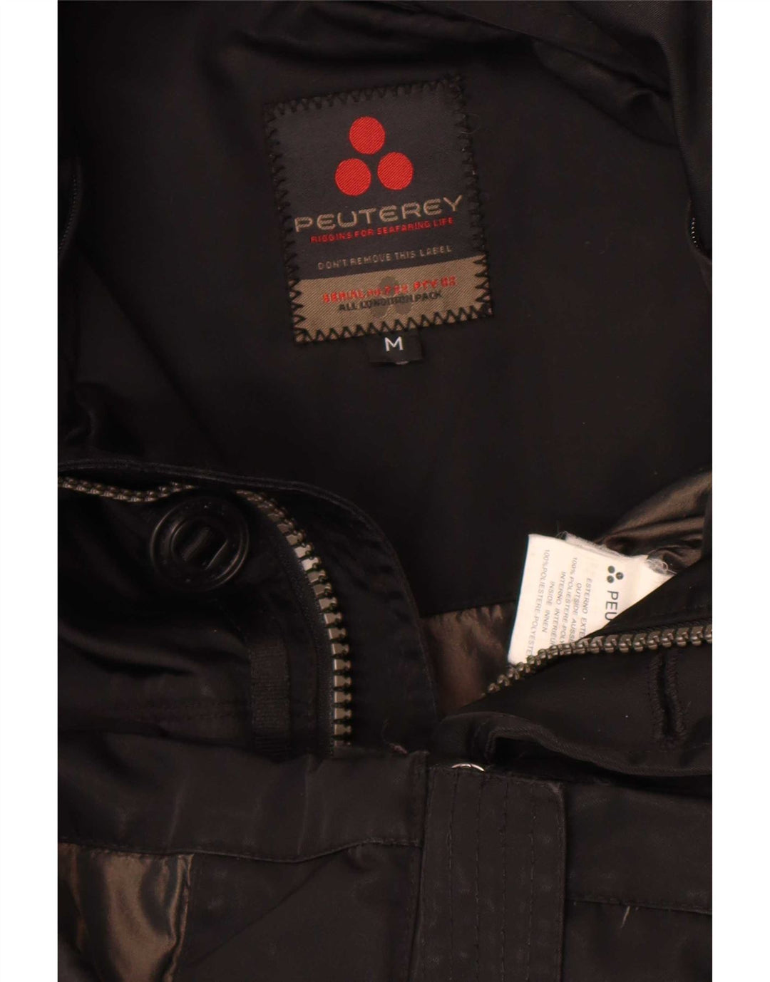 PEUTEREY Veste utilitaire pour homme UK 38 Medium Noir Polyester