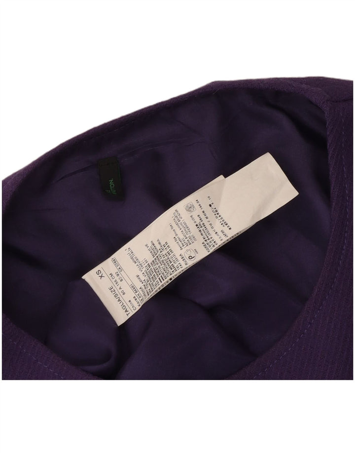 BENETTON Robe fourreau sans manches pour femme UK 6 XS Laine vierge violette