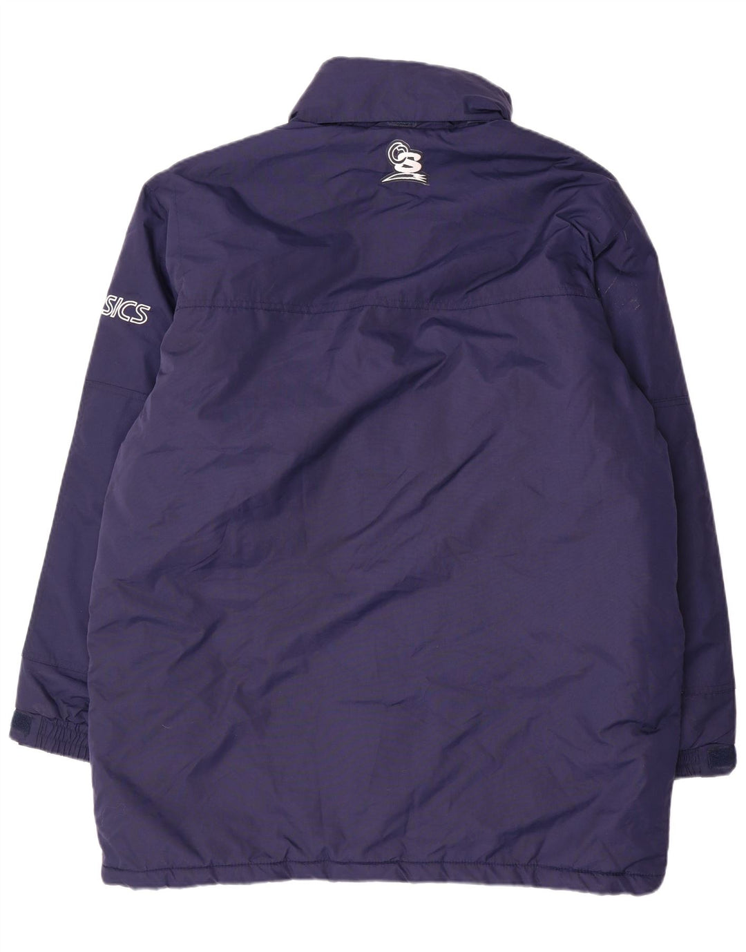 Asics Veste matelassée graphique pour homme UK 42 XL Bleu marine Nylon