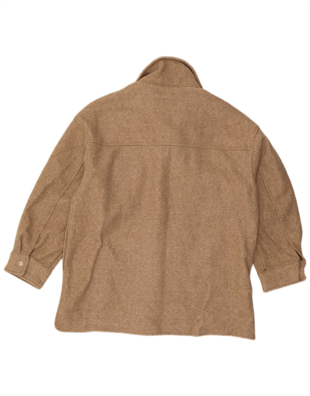 Zara Chemise en flanelle Lumberjack pour femme UK 14 Polyester beige moyen