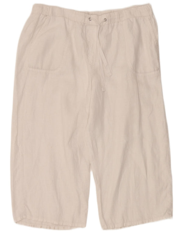 Marks & Spencer Pantalon capri taille haute pour femme UK 16 Large W36 L21 Blanc