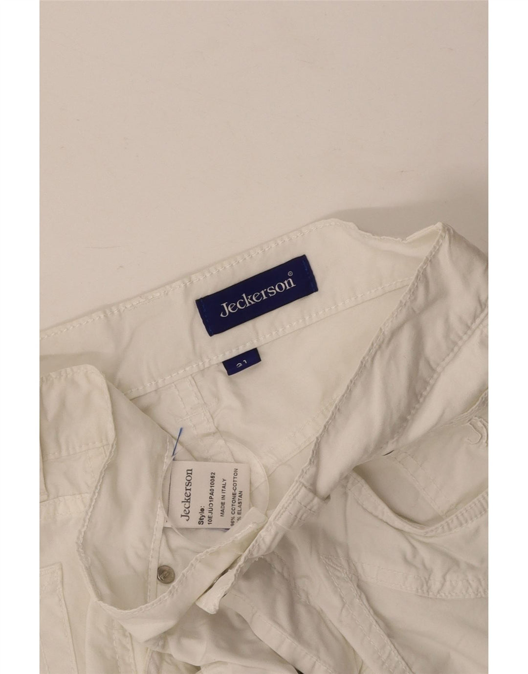 JECKERSON Bermuda décontracté pour femme W31 en coton blanc moyen